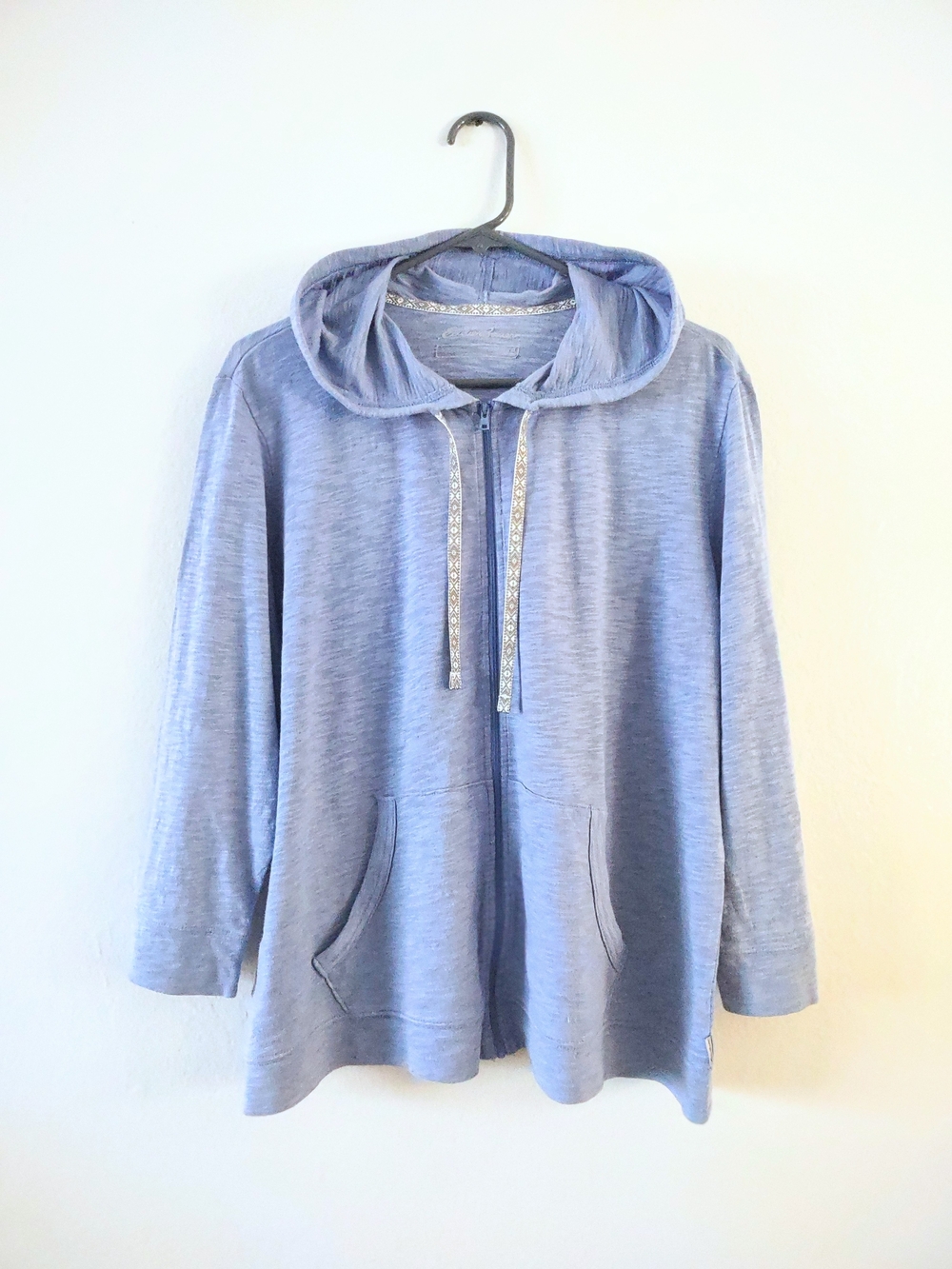 Eddie Bauer Women's Blue Lightweight Zip-Up Hoodie, Size XL